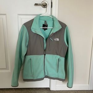 Teal North Face fleece jacket